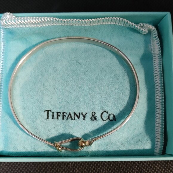 Iconic Tiffany & Company Sterling and 18K gold hook and eye bracelet - Picture 2 of 5